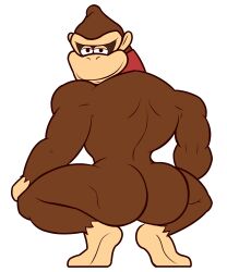 1boy 1male 1man big_ass big_butt broly_culo donkey_kong donkey_kong_(series) gorilla huge_ass huge_butt looking_at_viewer male male_only muscular muscular_male no_visible_genitalia red_tie smile smiling smiling_at_viewer solo solo_male squatting transparent_background