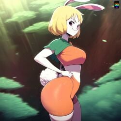 ai_generated big_breasts carrot_(one_piece) d-art_style female female_only one_piece orange_shorts repartz small_waist thick_thighs white_fur