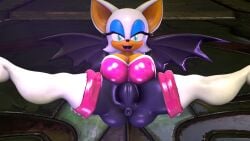 1girls 3d 3d_model aerobics anthro anus anus_outline big_anus big_breasts bodysuit bubble_butt darksorm female female_only furry legs_held_open mobian mobian_(species) mobian_bat neckline presenting_anus presenting_pussy rouge_the_bat sega solo sonic_(series) sonic_adventure_2 sonic_the_hedgehog_(series) spandex_suit