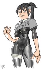 aged_up artist_request ben_10 big_breasts black_hair brown_hair cartoon_network devlin_levin fully_clothed genderswap_(mtf) grey_eyes large_breasts rule_63 thick_thighs wide_hips