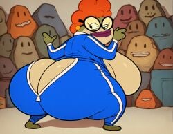 1girls ai_generated anthro ass ass_focus bass_(fish) big_ass breast clothing fat fat_ass female female_only fish glasses huge_ass large_ass lipstick looking_back mama_bass marine matronai_(artist) milf nickelodeon obese obese_female orange_hair overweight overweight_female spongebob_squarepants wide_hips