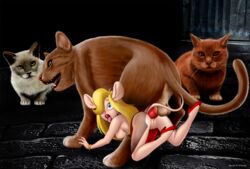 anal animal_genitalia animal_penis anthro_on_feral bestiality cat chip_'n_dale_rescue_rangers color disney extro feline female feral forced gadget_hackwrench interspecies nipples penis rape tagme testicles uncensored zoophilia