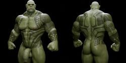 3d_(artwork) abs absurd_res balls digital_media_(artwork) duo fangs genitals green_body green_skin hi_res humanoid humanoid_pointy_ears male muscular muscular_humanoid muscular_male nipples not_furry orc orc_male pecs penis tattoo teeth vein veiny_penis voluox