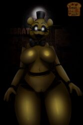 anthro beanontoast big_breasts creepy_eyes five_nights_at_freddy's ghost golden_freddy_(fnaf) robot_girl thick_thighs