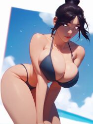 1girls 2d ai_generated apex_legends beach belly big_ass big_breasts big_breasts big_butt bikini bikini_bottom bikini_top bursting_breasts hair hair_bun huge_breasts huge_breasts large_breasts pony_diffusion_xl sea sexy_pose stable_diffusion thick_thighs thighs wraith_(apex_legends)