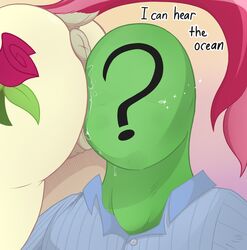 2018 ?_face anon anus ass cutie_mark dragonpone duo english_text equine female friendship_is_magic horse mammal my_little_pony pussy pussy_juice rose_(mlp) roseluck_(mlp) text