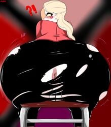 anus anus_peek apple_butt ass ass_out big_ass big_breasts big_thighs blaze_(artist) bootyfulhentai_(artist) breasts bubble_butt chair charlie_morningstar_(hazbin_hotel) female female_focus hazbin_hotel hips huge_ass huge_breasts large_ass large_breasts legs looking_back outie_anus pale-skinned_female pale_skin presenting presenting_ass slim_waist smelly_ass sniffable_ass thick thick_hips thick_thighs thighs voluptuous voluptuous_female wide_hips wide_thighs