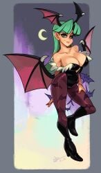 alex_ahad breasts darkstalkers female female_only green_eyes green_hair morrigan_aensland succubus tagme