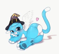 animated anus ass cute feline female furry hat heart magic_user mammal ponpoka pussy solo wings witch xolani_(xenoyia)