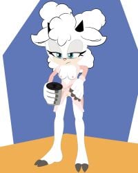coffee_cup early_morning furry lanolin_the_sheep mobian_(species) nap´sart robe robe_only sonic_(series) sonic_the_hedgehog_(series) tired_eyes