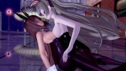 bunny_ears bunnysuit chrisv09 goddess_of_victory:_nikke kissing noir_(nikke) scissoring soda_(nikke) tagme video yuri