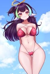 angel artist_request beach big_ass big_breasts big_nipples big_thighs black_hair cute daytime furry green_hair heart heart-shaped_pupils heart_symbol lewd muna_vtuber paizuri penetration pink_hair red_fur red_lipstick red_swimsuit seiso sex_toy summer sunny sweat sweating sweaty_body swimming_pool swimsuit swimsuits titfuck titjob tits vaginal vaginal_fluids vaginal_penetration virtual_youtuber vtuber vtuber_muna vtuberfanart vtuberhub