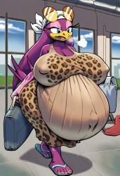 ai_assisted ai_generated background clothed clothing erect_nipples female huge_breasts hyper_pregnancy nipple_outline pregnant sagging_breasts sega sonic_(series) sonic_riders sonic_the_hedgehog_(series) wave_the_swallow