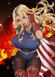 anonymous_artist big_ass big_breasts blonde_female blonde_hair blonde_hair_female blue_eyes breasts earrings female_homelander gender_transformation genderswap_(mtf) homelander looking_at_viewer milf mommy_homelander nightmare_waifu rule_63 the_boys thick thick_ass thick_hips thick_lips thick_thighs yandere