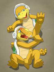 2boys anthro anus argon_vile armor balls balls_lick blue_eyes duo erection feet gay half-closed_eyes hammer_bros. helmet hi_res humanoid_penis licking lying male male_only mario_(series) nintendo on_back open_mouth oral penis precum reptile saliva scalie sex sound_effects tongue tongue_out turtle video_games yaoi