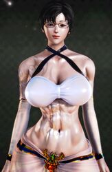 abs absurd_res glasses honey_select huge_breasts muscular_female short_hair thesusman thick_thighs wide_hips