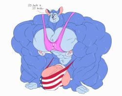 anthro bodybuilder bulge chip_chilla_(series) chum_chum_chilla flaccid furry hyper hyper_balls hyper_cock hyper_genitalia hyper_muscles hyper_penis hyper_testicles male male_only muscles muscular muscular_arms muscular_male pecs penis remert solo solo_male sweat sweating testicles