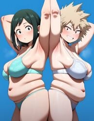 ai_generated armpits arms_behind_back arms_up boku_no_hero_academia bra chubby chubby_female inko_midoriya large_breasts mature mature_female mature_woman milf mitsuki_bakugou mother my_hero_academia sagging_breasts saggy_breasts seductive smile sweat sweating sweaty thick withoutgod