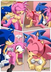 2boys 2girls amy_rose anthro ass balls bbmbbf blush breasts classic_amy_rose classic_and_modern_love_(comic) classic_sonic comic doggy_style female male male/female mobian_(species) mobius_unleashed nipples nude palcomix penis pussy sega sex sonic_(series) sonic_the_hedgehog sonic_the_hedgehog_(series) vaginal_penetration vaginal_sex