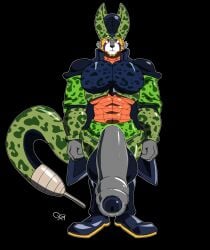 alien androx_(elliot-bloodcraft) anthro balls big_balls big_brain big_cranium big_penis black_background boner canid canine canis cell_(dragon_ball) digital_media_(artwork) dragon_ball erection foreskin genitals hi_res huge_cock hyper hyper_genitalia hyper_penis male male_only mammal muscular muscular_male partially_retracted_foreskin penis red_eyes rxq simple_background solo stinger_tail tagme wolf