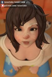 1boy 1girls 2:3 3d alternate_costume animated cum cum_on_face female female_only looking_at_viewer mei_(overwatch) no_sound overwatch pajamei pov raxastake shorter_than_10_seconds shorter_than_30_seconds shorter_than_one_minute solo vertical_video video