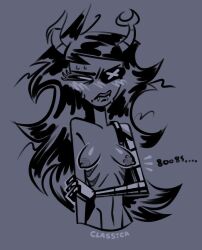 alien eye_patch homestuck homestuck_troll horn horns long_hair long_hair_female medium_breasts pierump prosthetic prosthetic_arm robotic_arm troll vriska_serket