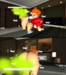 1boy 1futa ass bed bedroom big_ass big_ass_(futa) fart fart_fetish farting futa futa_on_male futanari garry's_mod gmod kaibernation male mario mario_(series) meggy_spletzer smg4\r\nfuta_sans_pussy