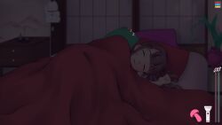 1girls abuse bed bedroom brown_hair dark_room female game hentai_game incest night_attack_on_little_sis! open_mouth sleeping teenager without_consent younger_sister