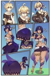 aether_(genshin_impact) ass_expansion breast_expansion candace_(genshin_impact) female gender_transformation genshin_impact inkystickymcgee mtf_transformation tagme transformation