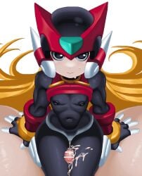 2boys android bodysuit femboy male_only mega_man mega_man_zero navel nipples riso robot thigh_sex thighs yaoi zero_(mega_man)