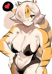 aspirindabaitu big_breasts breasts cleavage feline female furry huge_breasts thick_thighs tiger tiger_girl wide_hips