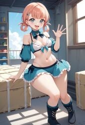 ai_generated annette annette_fantine_dominic fire_emblem fire_emblem:_three_houses swimsuit waving