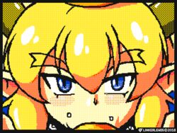 2018 animated blonde_hair blue_eyes blush bowsette breasts collar duo ear_piercing fellatio female flipnote_studio horn humanoid linkerlewds looking_at_viewer loop male mario_(series) new_super_mario_bros._u_deluxe nintendo oral penis piercing pointy_ears rule_63 saliva scalie sex sharp_teeth solo_focus spiked_collar spikes straight super_crown thick_eyebrows