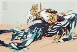 digital_extremes duo excalibur_(warframe) hi_res human humanoid male male/male mammal non-human non-human_only sex steelsuit suggestive_pose tencent volt_(warframe) warframe warframe_(species)