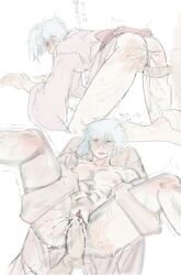 1boy 1cuntboy all_fours blush bs1dmpup3zjaus6 canon_crossdressing completely_nude crossdressing cum cum_in_ass cum_in_pussy cum_inside cuntboy ejaculation erection from_behind full_nelson gintama gintoki_sakata intersex japanese_clothes kimono legs_held_open makeup male messy_makeup mti_crossgender nude paako penis spread_legs stomach_bulge uncensored vaginal_penetration