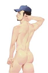 art ass ass_focus baseball_cap butt_focus estellitaleche iori_junpei junpei_iori looking_at_viewer looking_back male_only males_only p3 persona_3 persona_3_reload solo_male