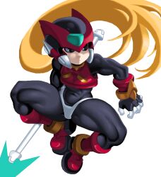 1boy android bodysuit femboy male_only mega_man mega_man_zero navel riso robot thighs zero_(mega_man)