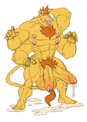 1boy 4_arms abs balls big_penis chest_tuft diphallia diphallism feline foreskin furry kazushi lion loose_foreskin male male_focus male_only mammal multi_arm multi_limb multi_pec multi_penis muscular muscular_male partially_retracted_foreskin penis sketch solo solo_focus sweat tuft uncircumcised veins veiny_penis