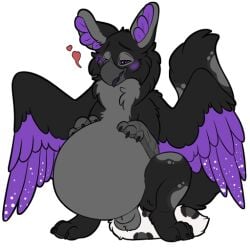 anal anal_vore avian balls beak black_body blush duo feathered_wings feathers feet felid genitals gryphon hybrid lion male male_only mammal mythological_avian mythological_creature mythology open_mouth pantherine purple_eyes rigel_(draskmacaw) stomach_bulge symrea talons telegram_sticker toes vore wings