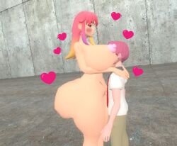 3d 3d_(artwork) big_breasts blushing_female breasts_on_face fat_breasts garry's_mod gmod heart huge_ass kaibernation nipples pussy saiko_bichitaru_(smg4) smg4 thunder_thighs whimpu_(smg4)