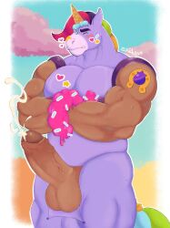 animal_costume bara berry_(brawl_stars) big_breasts big_muscles brawl_stars costume cum gay male_only muscular_male