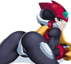 1boy android ass ass_focus bodysuit femboy male_only mega_man mega_man_zero riso robot thighs zero_(mega_man)