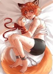 animal_humanoid boyfriend_to_death chained chained_ankles chained_up cheek_markings clothed crying crying_with_eyes_open cute cute_fangs cuts feminine_male fox fox_ears fox_humanoid fox_tail fully_clothed kemono kemonomimi male_focus male_only mostro no_visible_genitalia pinup ren_hana restrained_arms ribbon_bondage scars sfw skinny_male skinny_waist solo_femboy solo_male submissive_male suggestive twink vulnerable_expression you_kill_me_every_time