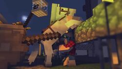 1boy 1girls 2018 3d animated blonde_hair blowjob cubic_breasts cum cum_in_mouth cum_inside ejaculation farmer female female_on_feral feral_on_female flamingono horse horse_(minecraft) horsecock interspecies male mammal minecraft night no_sound oral orgasm overflow penis straight video zoophilia