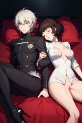 1boy ai_generated al_saiduq alcor_(megami_tensei) anguished_one devil_survivor_2 female megami_tensei persona_5 sadayo_kawakami