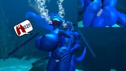 3d big_breasts drowning my_little_pony princess_luna_(mlp) random1985 underwater