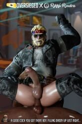 2boys anal bara gay glasses happy_sex headband leather male_focus male_only overwatch reaper rikkisrenders soldier_76 straddling yaoi