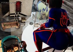 3d alexfrazer ass car latina marvel pale-skinned_male sfw spider-woman_2099 spider_girl superhero thief