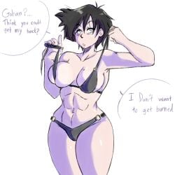 bikini dragon_ball dragon_ball_z english_text female_focus female_only muscular_female son_gohan tagme theprincesskari videl