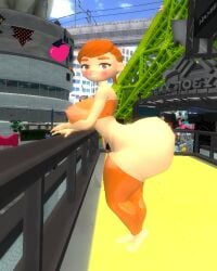 3d 3d_(artwork) big_ass blushing_at_viewer female_only garry's_mod gmod heart human_meggy kaibernation looking_at_viewer meggy_spletzer shiny_clothes side_ass smg4 stockings